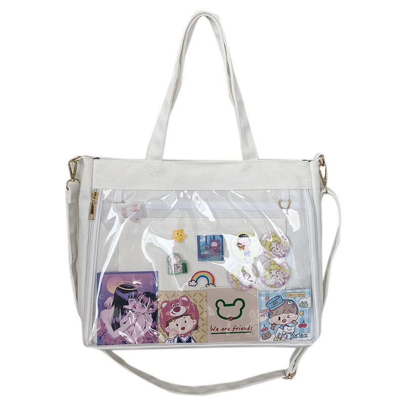 痛バッグ｜透明・大容量・日本スタイル・学院キャンパス風・可愛い・ショルダーバッグ・少女向け・斜めかけ|undefined