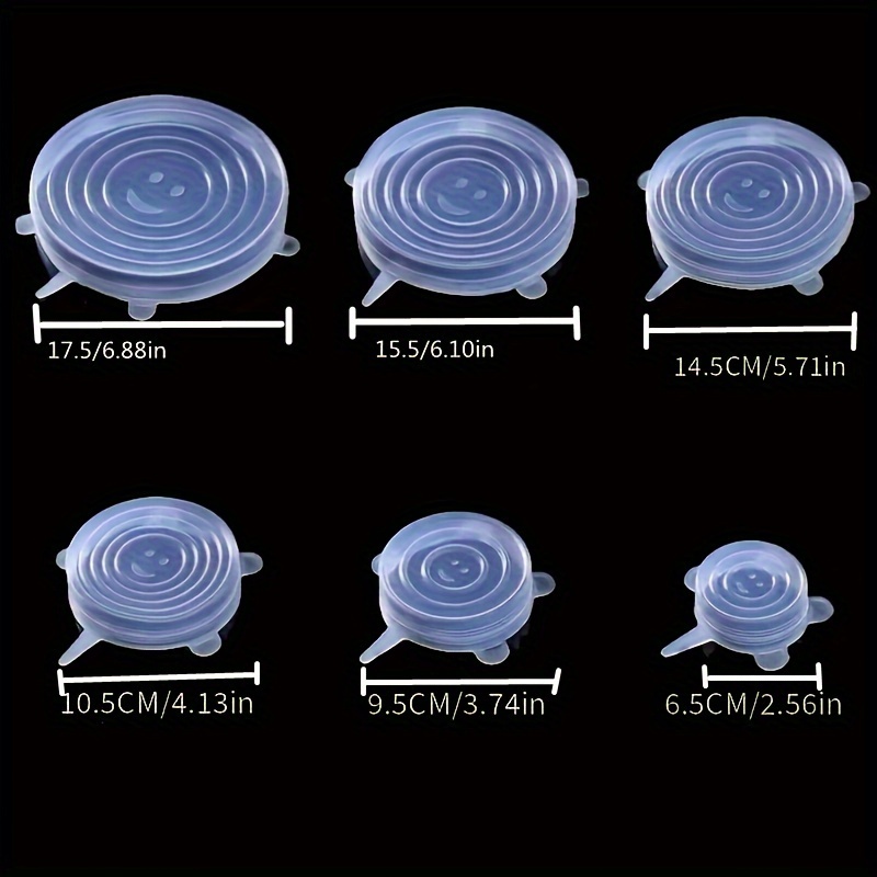 シリコン保存カバー｜再利用可能・食品保存カバー・伸縮性のある蓋・多機能果物と野菜の鮮度保持・キッチン用品【6個セット】|undefined
