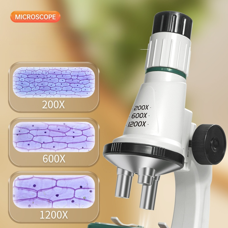 【生物学教育用】光学顕微鏡｜ 興味開発 ·知恵玩具· 実験学習·1200Ｘ·学生と子供向け·科学実験· 顕微鏡·プラスチック|undefined