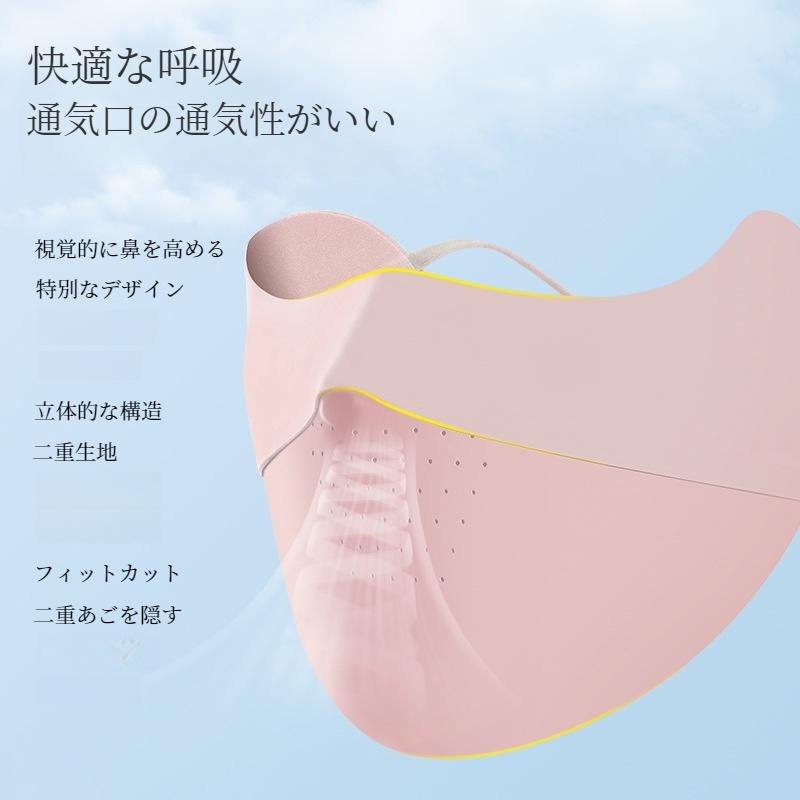UVカットマスク｜夏用・透け感・通気性・フェイスガード・アイケア・冷感素材・口元保護|undefined