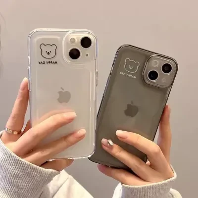 笑顔のくま・iPhone15対応・新型iPhone14ProMax・13/12Pro/11X・スマホケース
