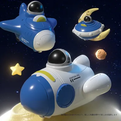 【慣性回転車】押し慣性宇宙車・宇宙飛行士・宇宙ステーション・ロケット・男の子・インタラクティブ・おもちゃダイキャストモデル