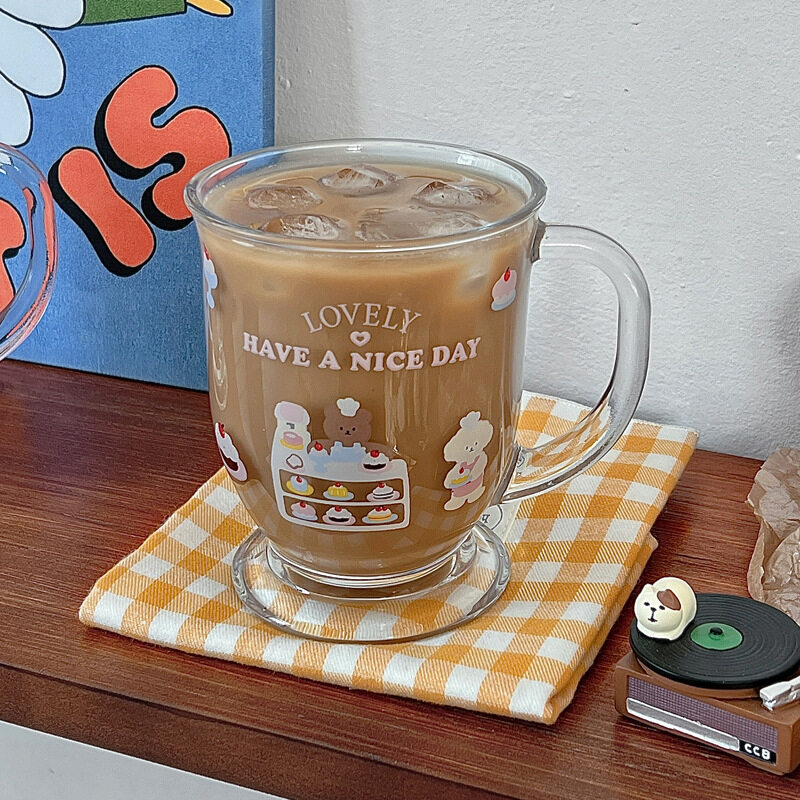 ins風グラス｜コーヒーカップ・大容量・朝食、牛乳に最適・子供用・韓国風|undefined