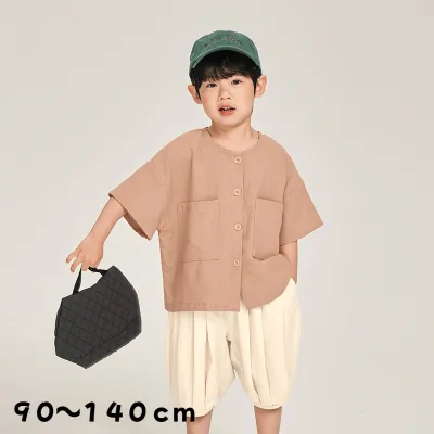 子供服｜男の子・夏用・韓国風・半袖・シャツ・子供服・100%綿・薄手・トップス