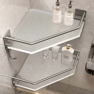 浴室用ラック｜アクリル製・穴あけ不要・二層・バスルーム・収納ラック