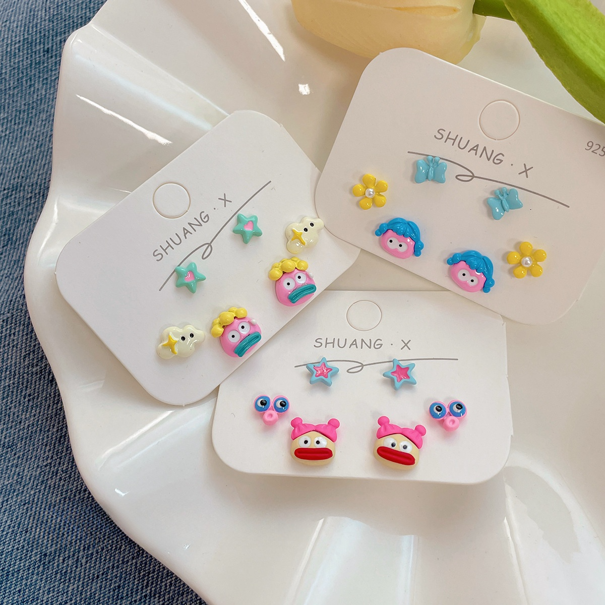 ピアス｜カートゥーン・おもしろい・ソーセージ型・ピアスセット・銀製・かわいい|undefined