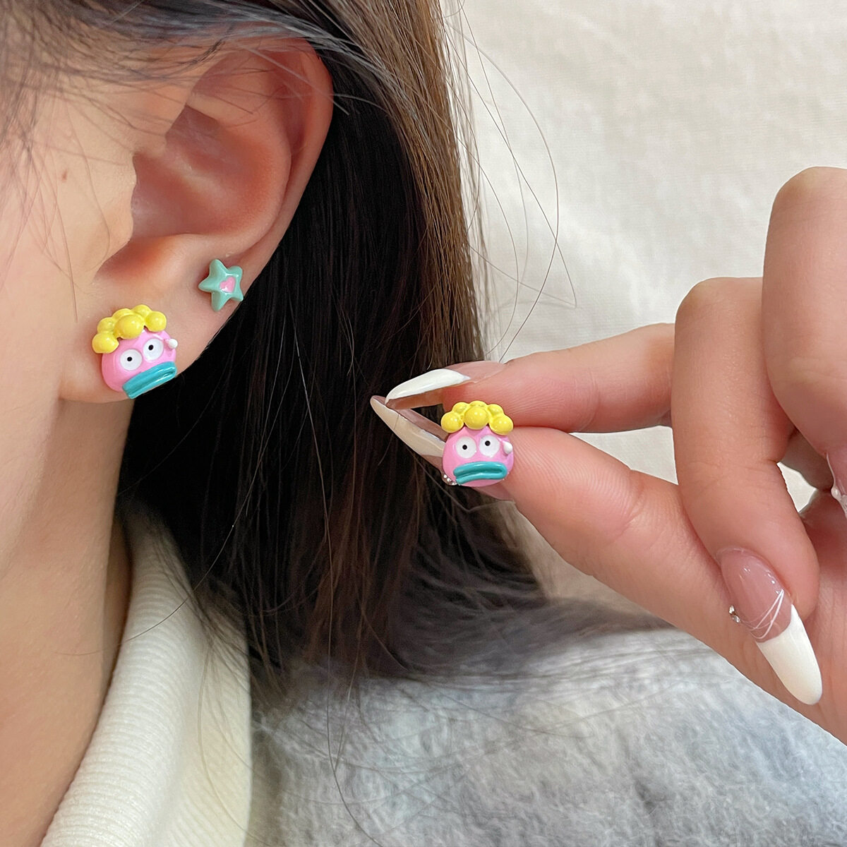 ピアス｜カートゥーン・おもしろい・ソーセージ型・ピアスセット・銀製・かわいい|undefined