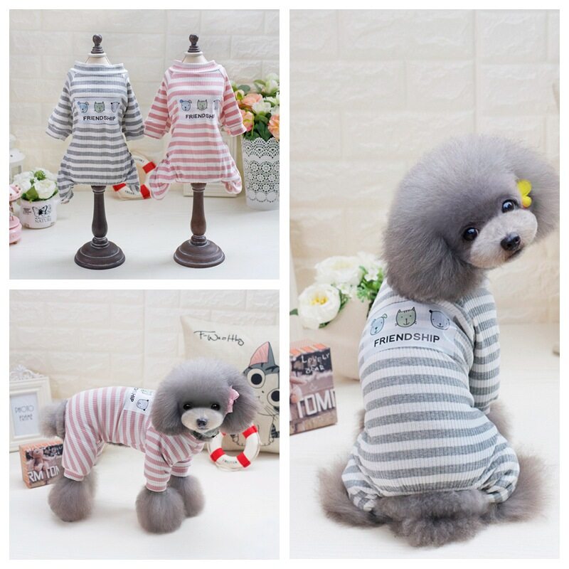 ペット用ルームウェア｜ストラップ柄・犬服・薄手・春・夏・全身カバー・抜け毛対策|undefined