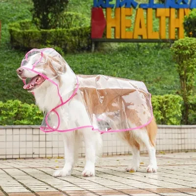 大型犬用透明雨具｜金毛・ラブラドール・ボーダーコリー・犬服・外出用