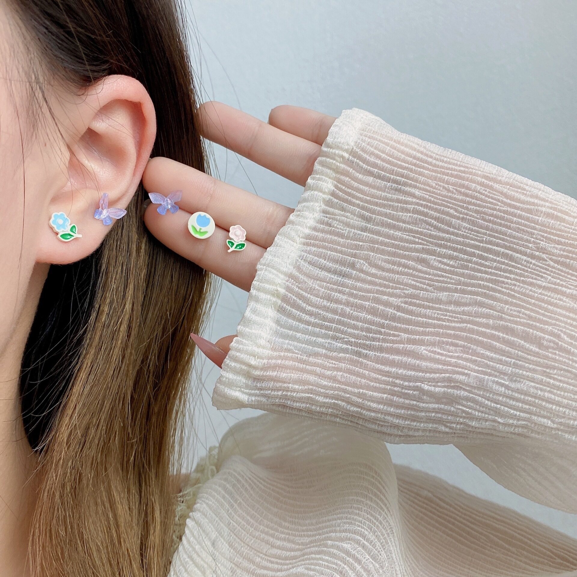 ピアス｜チューリップ・春夏・可愛い・銀ピアス・日常・優しい・蝶々・甘い・レディース・ファッション・一週分・セット・ハイセンス・オシャレ|undefined