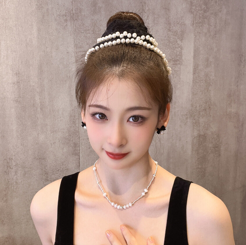 ヘアゴム｜レトロ・パール・エレガント・ヘアロープ・女性・ポニーテール・ヘアシュシュ・ヘアアクセサリー・ヘアバンド・髪まとめ|undefined