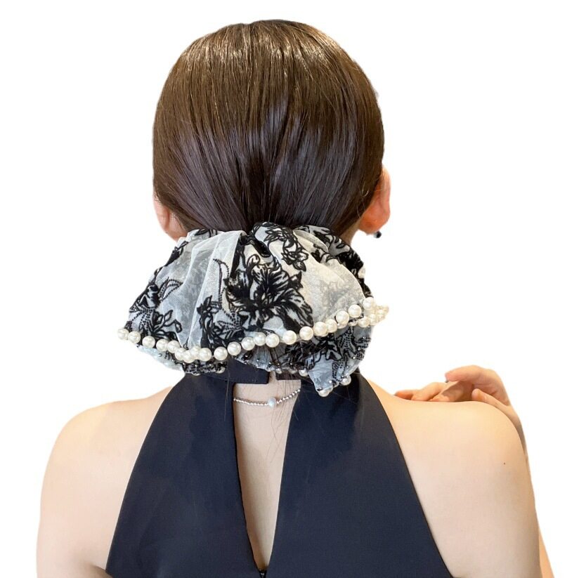 ヘアゴム｜レトロ・パール・エレガント・ヘアロープ・女性・ポニーテール・ヘアシュシュ・ヘアアクセサリー・ヘアバンド・髪まとめ|undefined