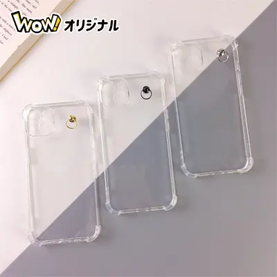 iPhone用スマホケース＋つり輪｜iPhone対応・つり輪・透明・落下防止・シリコン製・全面保護・軽量・おしゃれ・アクセサリー