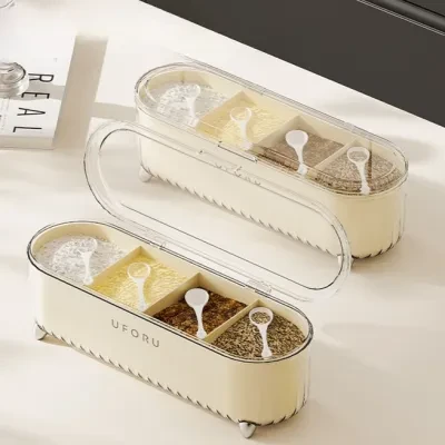 調味料ケース｜調味料入れ・蓋つき・湿気対策・食品級素材・キッチン・仕切り収納