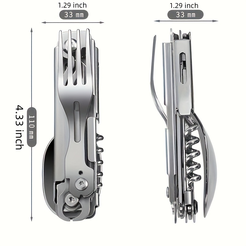 取り外し可能な食器多機能 | テーブルウェア ナイフ フォーク スプーン オールインワン 折り畳み式 アウトドアピクニック ポータブル|undefined