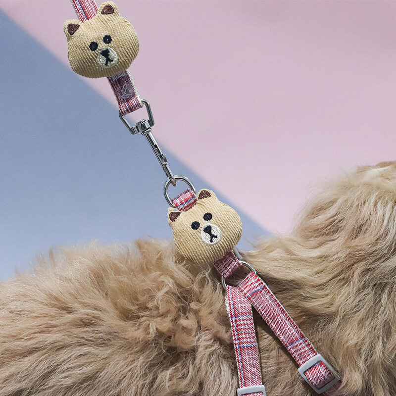 犬用リード｜小型犬用・ベストタイプ・犬用リード・テディベア・ペット用・胸背ハーネス|undefined