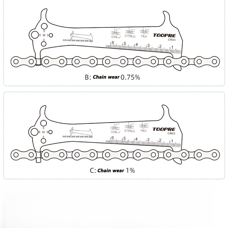 自転車用チェーン定規｜1 個 3 で 1 チェーン定規・チェーンフック付き・自転車用のネジ測定 ・ チェーンロス測定|undefined