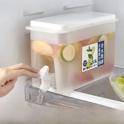 冷水ポット｜横置き・冷蔵庫使用・食品グレード・夏用・耐熱・大容量・プラスチック製・冷水筒・涼しい