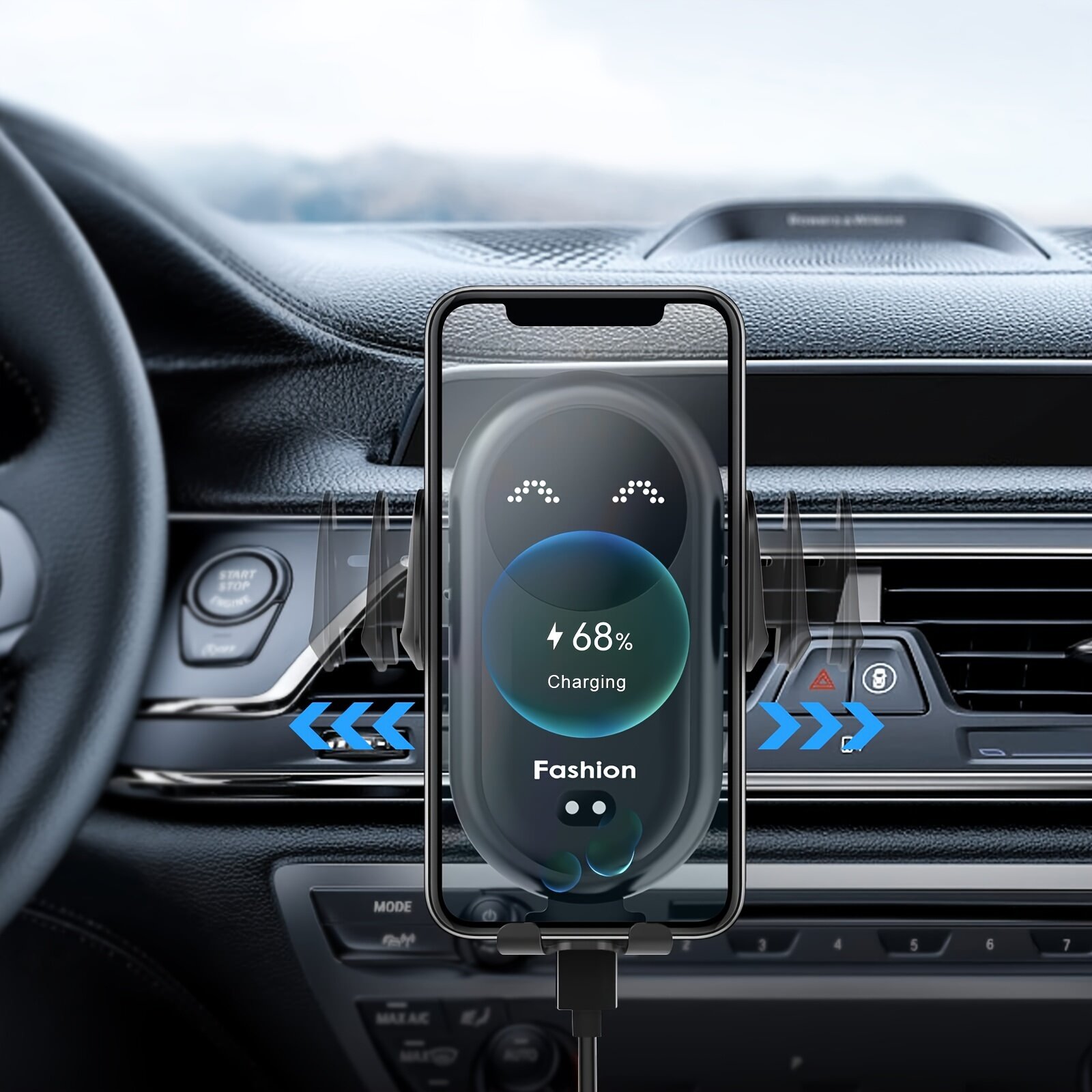 車用スマホホルダー｜カー用品・自動赤外線感知・無線充電器・カーエアベントモバイルフォン・高速充電・ホルダー・カー・アクセサリー|undefined