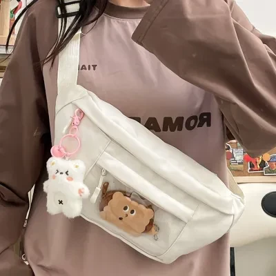 YOOYOOTOWN 痛いバッグ｜ウエストバッグ・透明なバッグ・バッチ・斜め掛け・女子・学生・小さめ・おしゃれ・インス風・マイノリティ・ファッション・カワイイ
