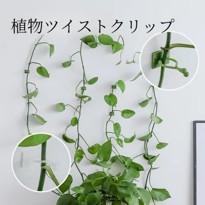 植物固定クリップ｜粘着フック・植物ツイストクリップ・ガーデン植物結束クリップ ・繰り返し使用・多用途植物サポート・10個セット