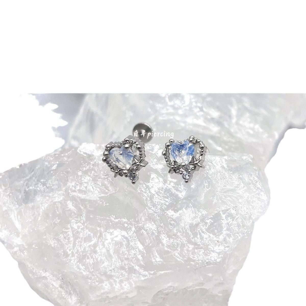ボディピアス｜人氣・ハート・チタンスチール・ヨーロッパ風・個性的・ピアス・16G・軟骨ピアス・軟骨用・舌用・口用・唇用|undefined