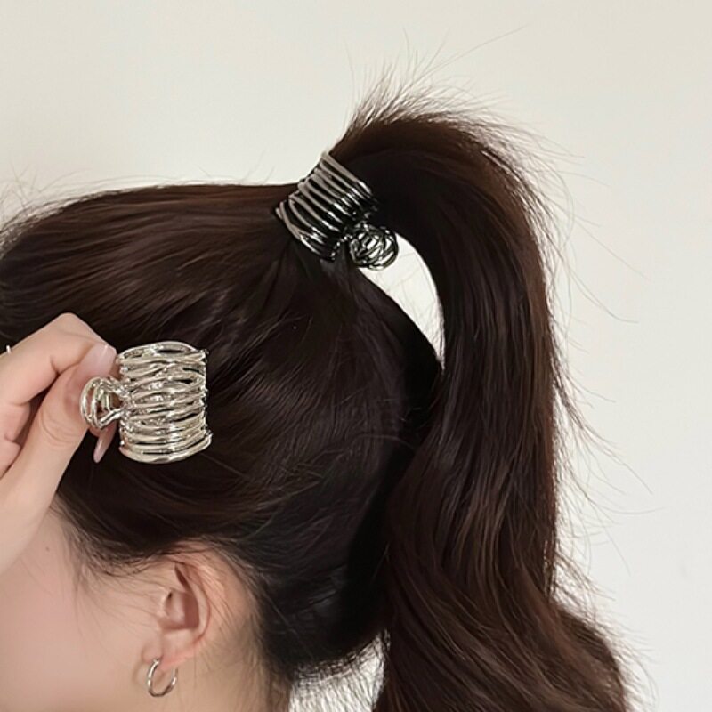 ヘアクリップ｜ヘアアクセサリー・髪飾り・ポニーテールクリップ・オシャレ・少女・シンプル・シルバー・ブラック|undefined