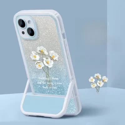 iphone用スマホケース｜14promax対応・13/12対応・ホワイトフラワー・クリエイティブ・XS/XR対応・透明・落下防止