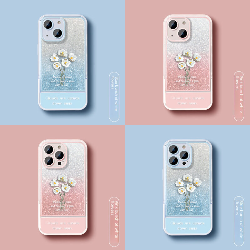 iphone用スマホケース｜14promax対応・13/12対応・ホワイトフラワー・クリエイティブ・XS/XR対応・透明・落下防止|undefined
