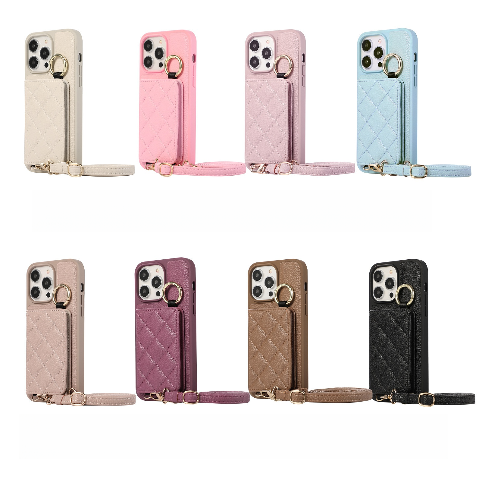 アイフォーンケース｜IPHONE多シリーズに適用・斜めかけ・指輪・メイクミラー・カード収納・落下防止・耐衝撃|undefined
