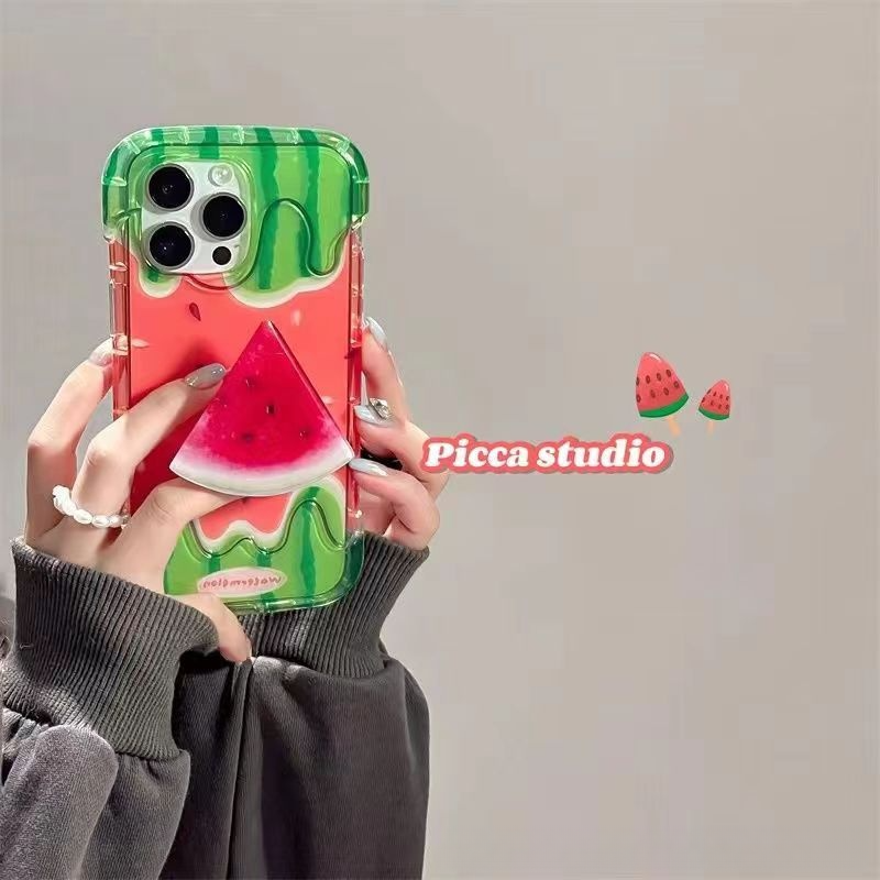 iphone用スマホケース｜スイカ・スタンド付き・iPhone14ケース・夏・落下防止・かわいい|undefined