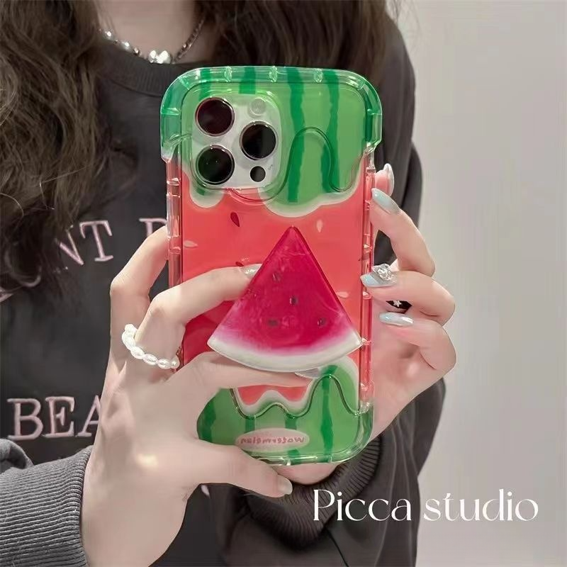 iphone用スマホケース｜スイカ・スタンド付き・iPhone14ケース・夏・落下防止・かわいい|undefined