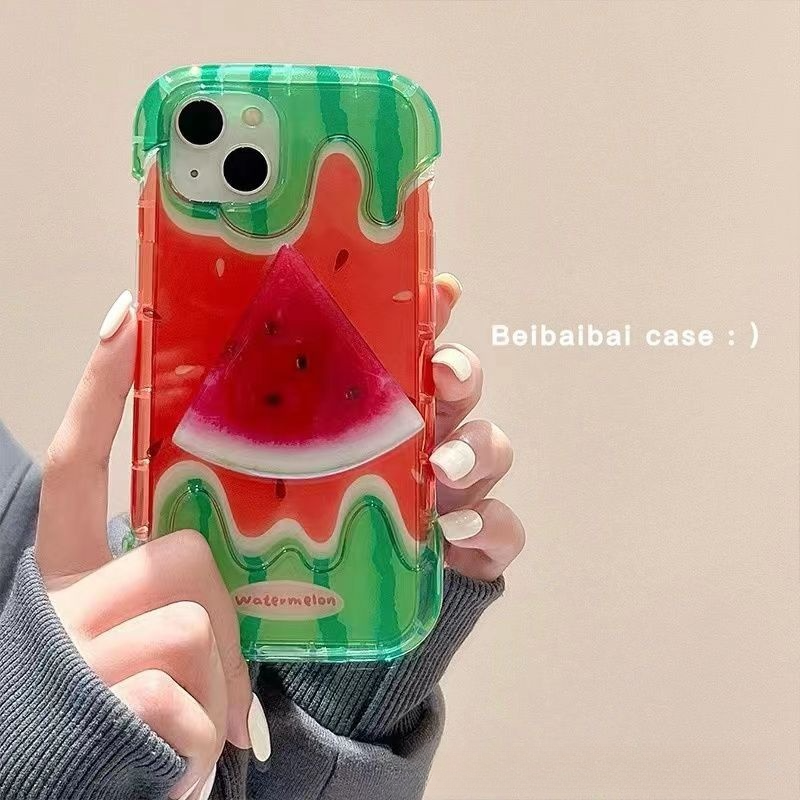 iphone用スマホケース｜スイカ・スタンド付き・iPhone14ケース・夏・落下防止・かわいい|undefined