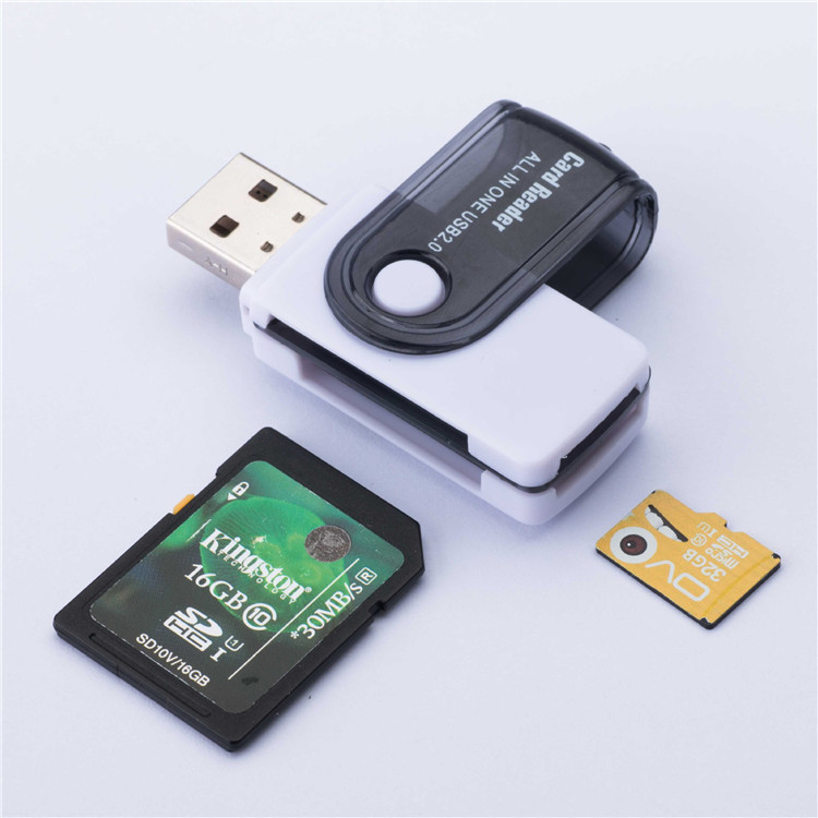 多機能4in1カードリーダー｜USB2.0・回転式・幅広い互換性・高速転送・軽量・持ち運び便利|undefined