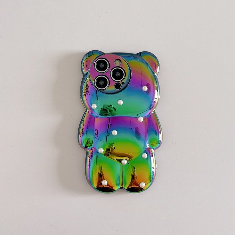 かわいいiPhone用スマホケース｜パール・くま・iPhone15promax対応・13pro・3D・14/11全面保護ケース・個性的・立体的・可愛い|undefined