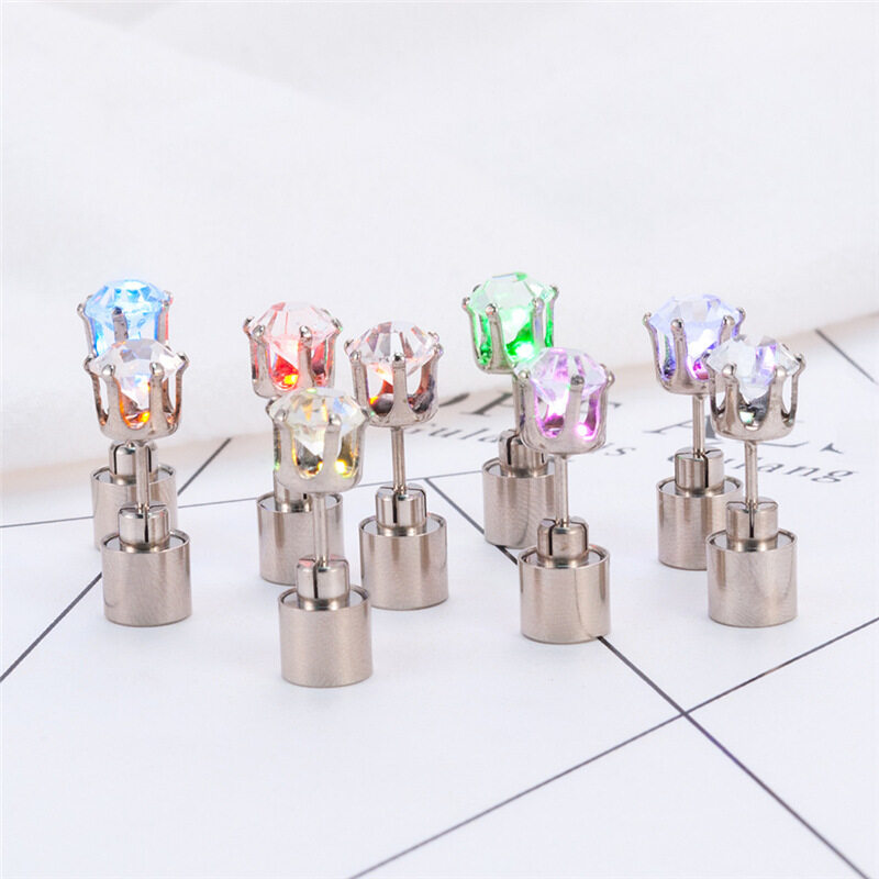 LEDピアス｜発光・ジルコニア・バー・ナイトクラブ・パーティー・トレンド・LEDイヤーアクセ・韓国風・アクセサリー|undefined