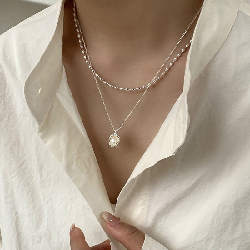 ネックレス ｜レイヤードネックレス・二連ネックレス・二層ネックレス・重ねづけ・デザイン感・個性的・アクセサリー・レディース・ゴールド・シルバー|undefined