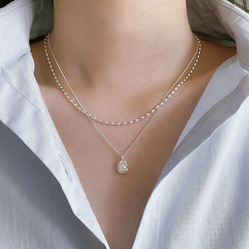 ネックレス ｜レイヤードネックレス・二連ネックレス・二層ネックレス・重ねづけ・デザイン感・個性的・アクセサリー・レディース・ゴールド・シルバー|undefined