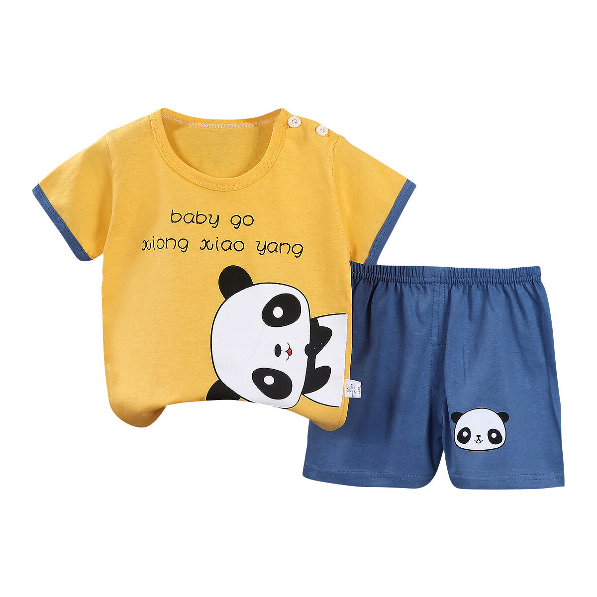 アニマルプリントTシャツ＆ショートパンツセット｜パンダ・ベア・恐竜・キッズ用・カジュアル・夏用・二点セット|undefined