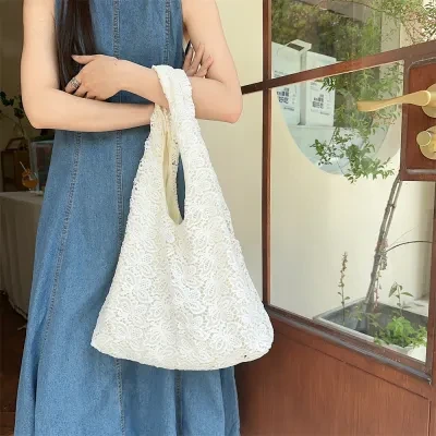YOOYOOTOWN ハンドバッグ｜斜め掛け・レース・バッグ・夏・優しい・大容量・通勤・レディース・シンプル・エレガント・カワイイ