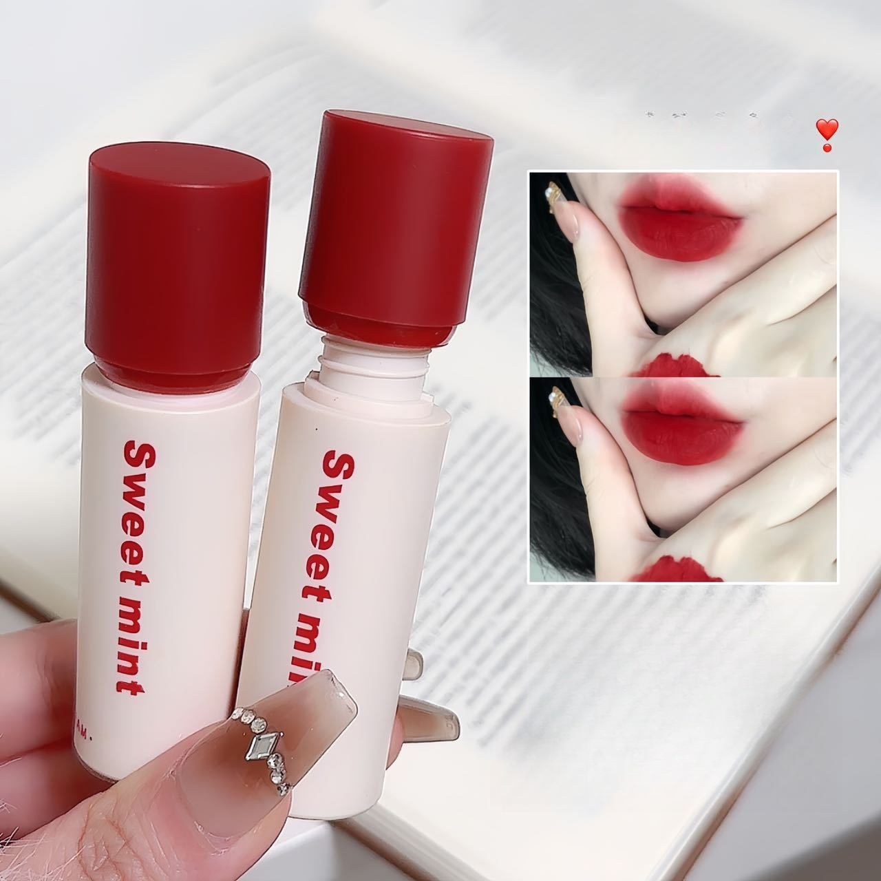 sweetmint リップグロス｜柔らかい唇クリーム・マット口紅・白く見せる・ベルベットリップ・持続力・カップにつかない|undefined