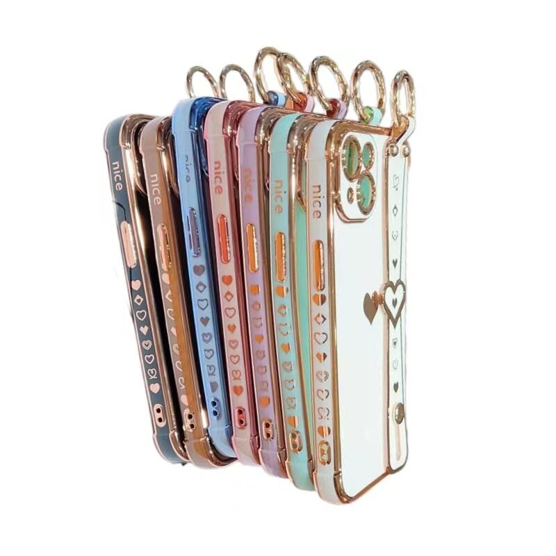 iPhone用スマホケース｜電気メッキ・ハート・iPhoneシリーズ対応・高級感・プロモーション・スタンド・スマホケース・掛けられる|undefined