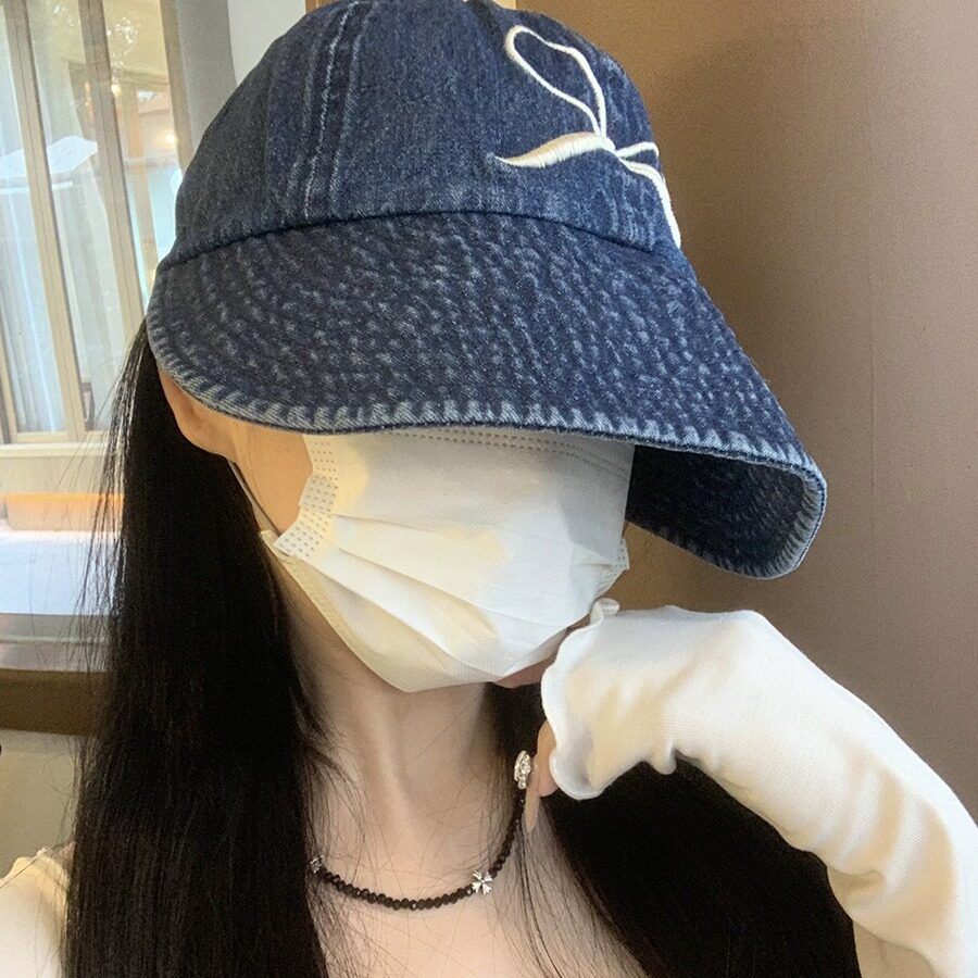 日よけ帽子｜キャップ・デニム・刺繍・リボン・大つば・女性用・レディース・おしゃれ・紫外線対策・夏・新作・デニム・日よけ・UVカット|undefined