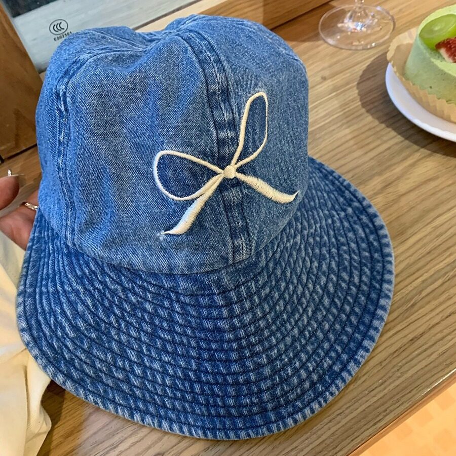 日よけ帽子｜キャップ・デニム・刺繍・リボン・大つば・女性用・レディース・おしゃれ・紫外線対策・夏・新作・デニム・日よけ・UVカット|undefined