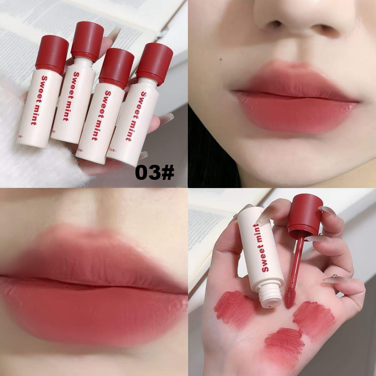 sweetmint リップグロス｜柔らかい唇クリーム・マット口紅・白く見せる・ベルベットリップ・持続力・カップにつかない|undefined