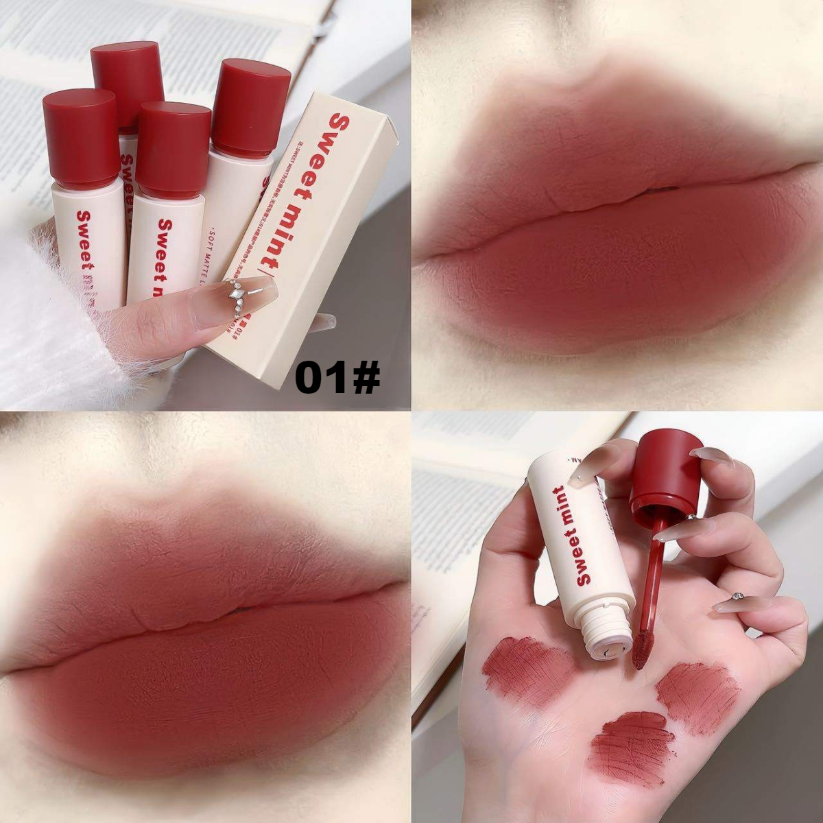 sweetmint リップグロス｜柔らかい唇クリーム・マット口紅・白く見せる・ベルベットリップ・持続力・カップにつかない|undefined