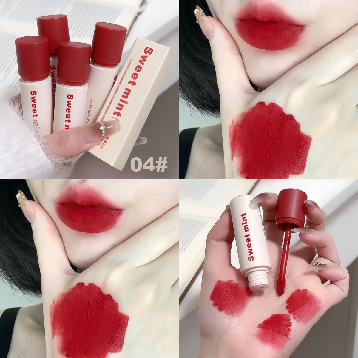 sweetmint リップグロス｜柔らかい唇クリーム・マット口紅・白く見せる・ベルベットリップ・持続力・カップにつかない|undefined