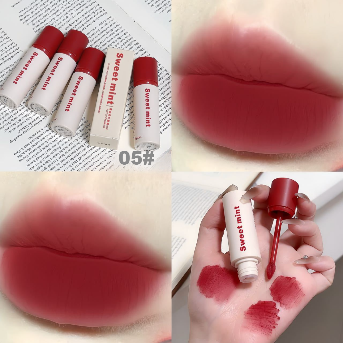 sweetmint リップグロス｜柔らかい唇クリーム・マット口紅・白く見せる・ベルベットリップ・持続力・カップにつかない|undefined