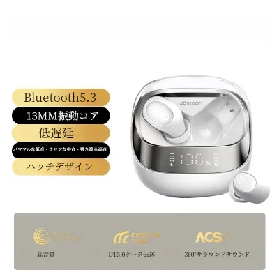 FunCASE ワイヤレスイヤホン｜ノイズキャンセリング・Bluetooth・イヤホン・スマートディスプレイ・高音質・通話・低遅延・ゲーム用