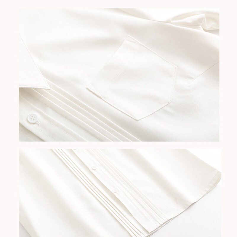 白シャツ｜夏服・長袖・半袖・アコーディオンプリーツ・クールシャツ・学生服・ワイシャツ・シャツ・コスチューム・制服 ・女子高生・jk・服|undefined